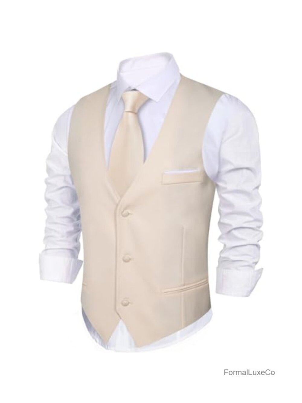 Men's Slim Fit V-Neck Suit Vest Sleeveless Formal Waistcoat for Business Wedding